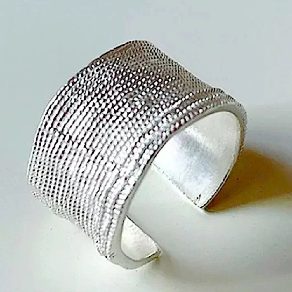 STERLING SILVER IRREGULAR TEXTURE RING